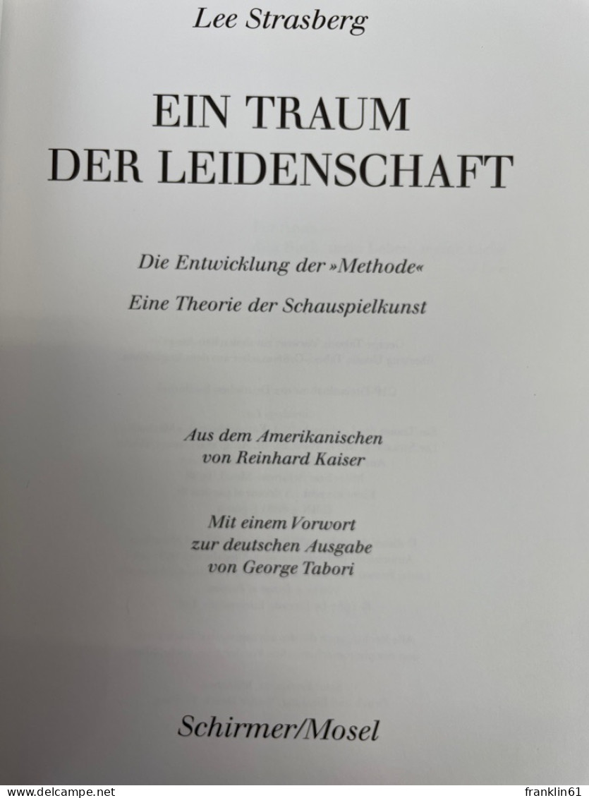 Ein Traum Der Leidenschaft : Die Entwicklung Der Methode. - Teatro & Danza