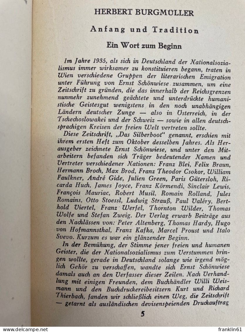 Silberboot Almanach Auf Das Jahr 1946. - Poésie & Essais