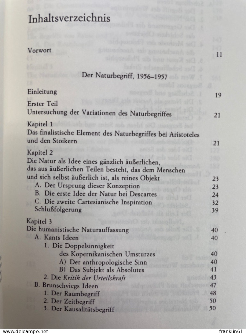 Die Natur : Aufzeichnungen Von Vorlesungen Am Collège De France 1956 - 1960. - Philosophie