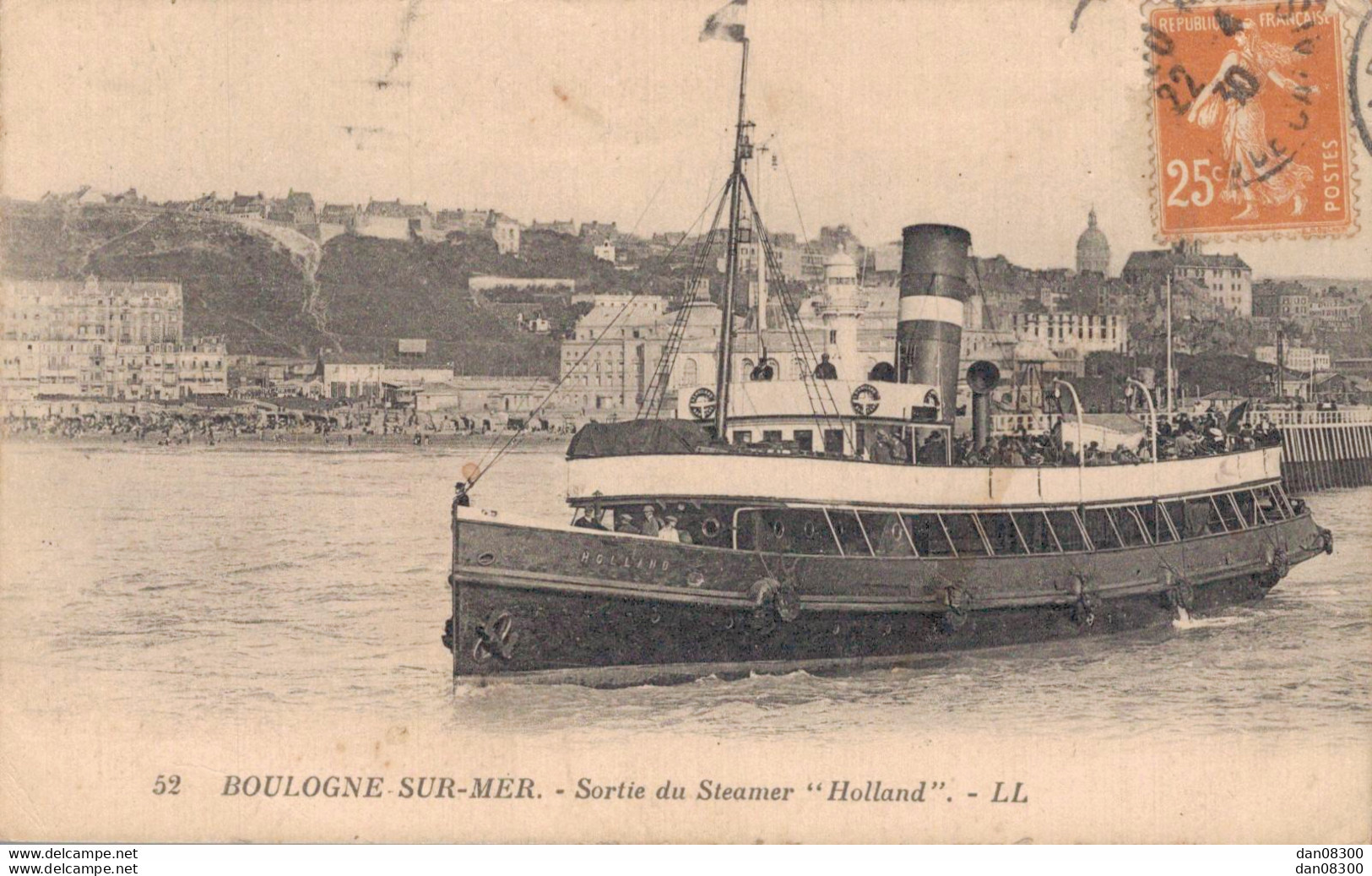 62 BOULOGNE SUR MER SORTIE DU STEAMER HOLLAND - Veerboten