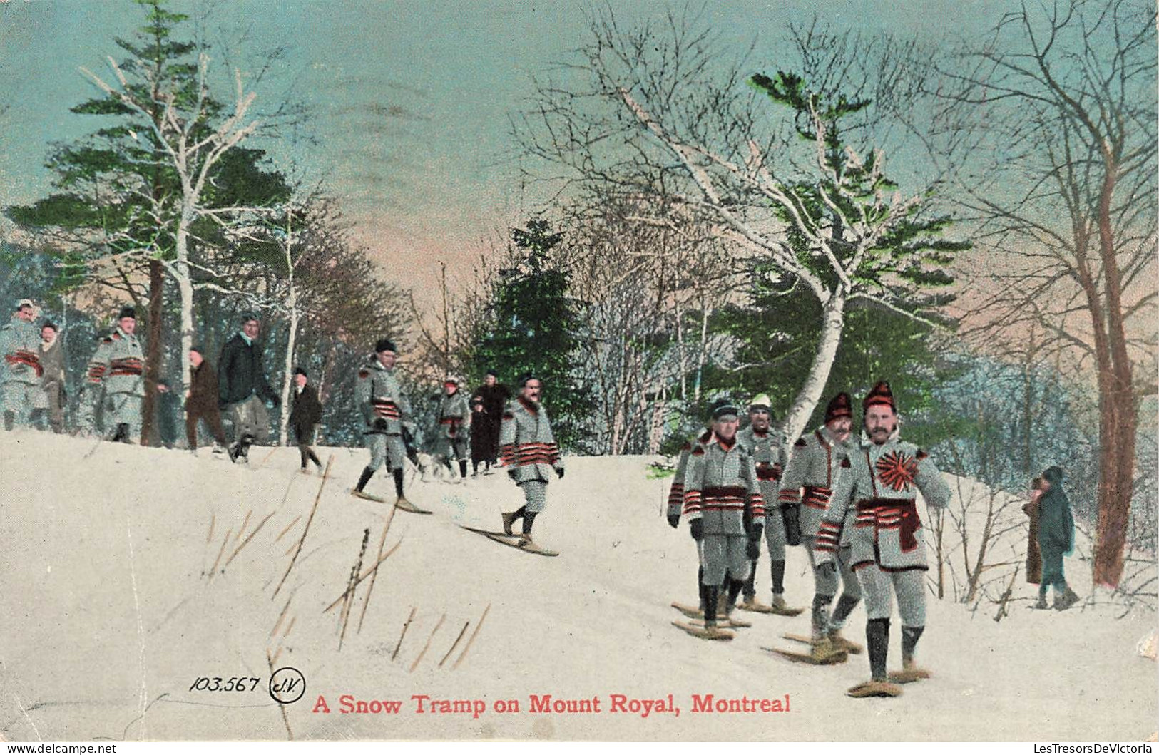 CANADA - Montreal - A Snow Tramp On Mount Royal - Raquettes - JV - Colorisé - Printed Matter - Carte Postale - Montreal