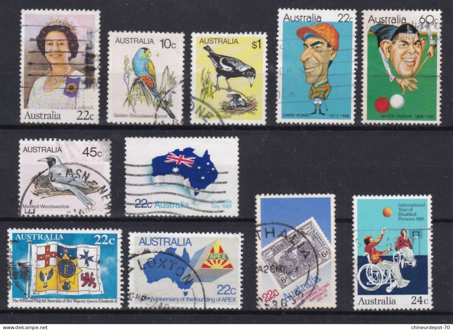 lot de timbres australie australia  Australien voir 10 photos