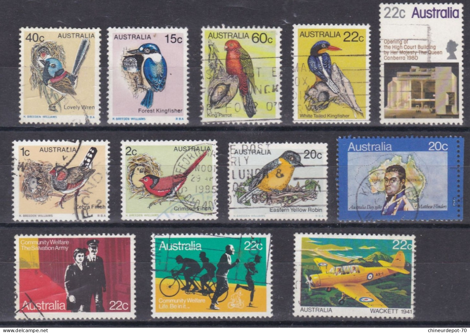 lot de timbres australie australia  Australien voir 10 photos