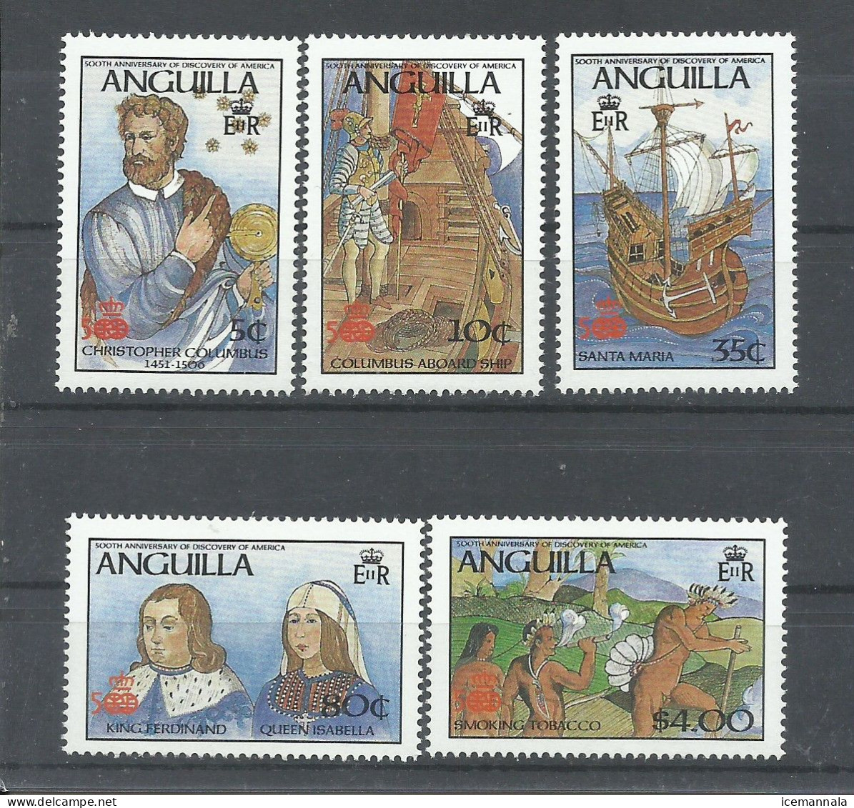 ANGUILA     YVERT  662/66   MNH  ** - Christophe Colomb