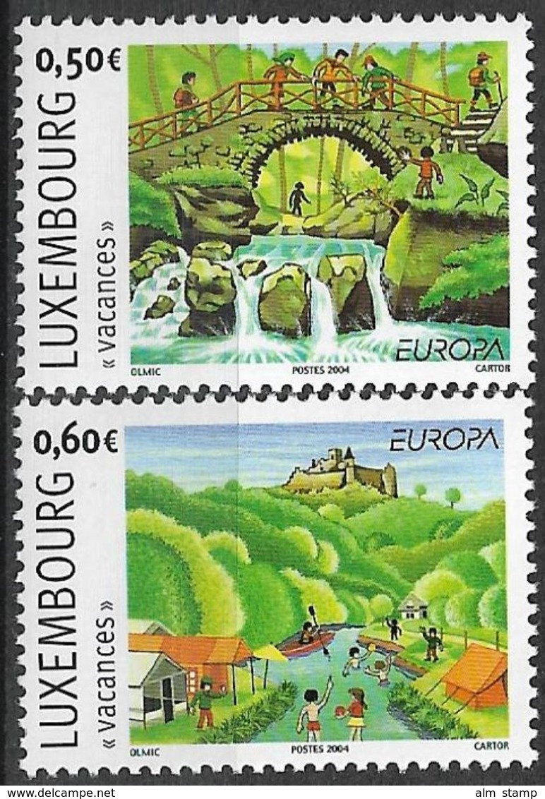 2004 Luxemburg    Mi. 1640-1 **MNH    Europa: Ferien. - 2004