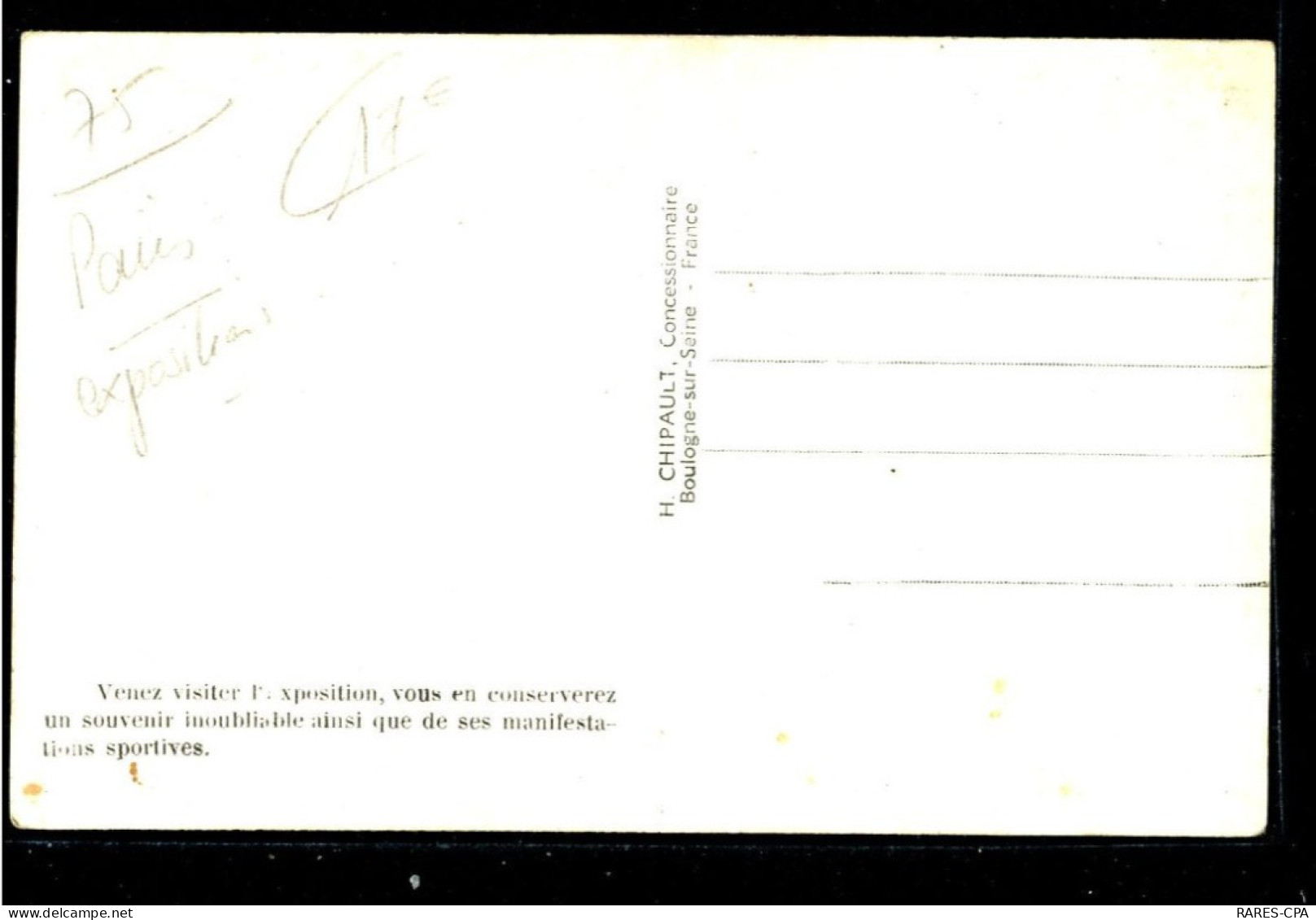 75 CONCOURS INTERNATIONAL DE PARIS - EXPOSITION 1937 - Tentoonstellingen