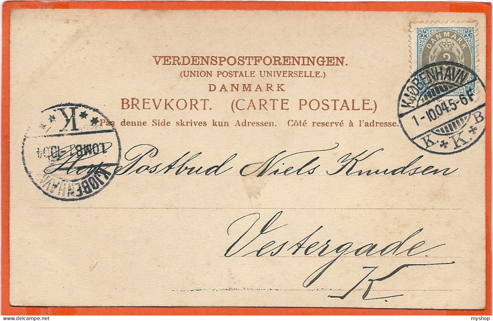 DK043_* GAMLE DANSKE FRIMÆKER * OLD DANISH STAMPS * SENT 1904 * - Brieven En Documenten