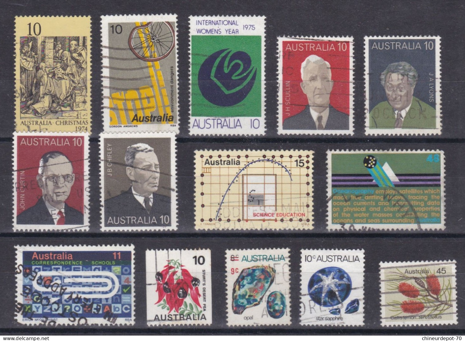 lot de timbres australie australia  Australien voir 10 photos