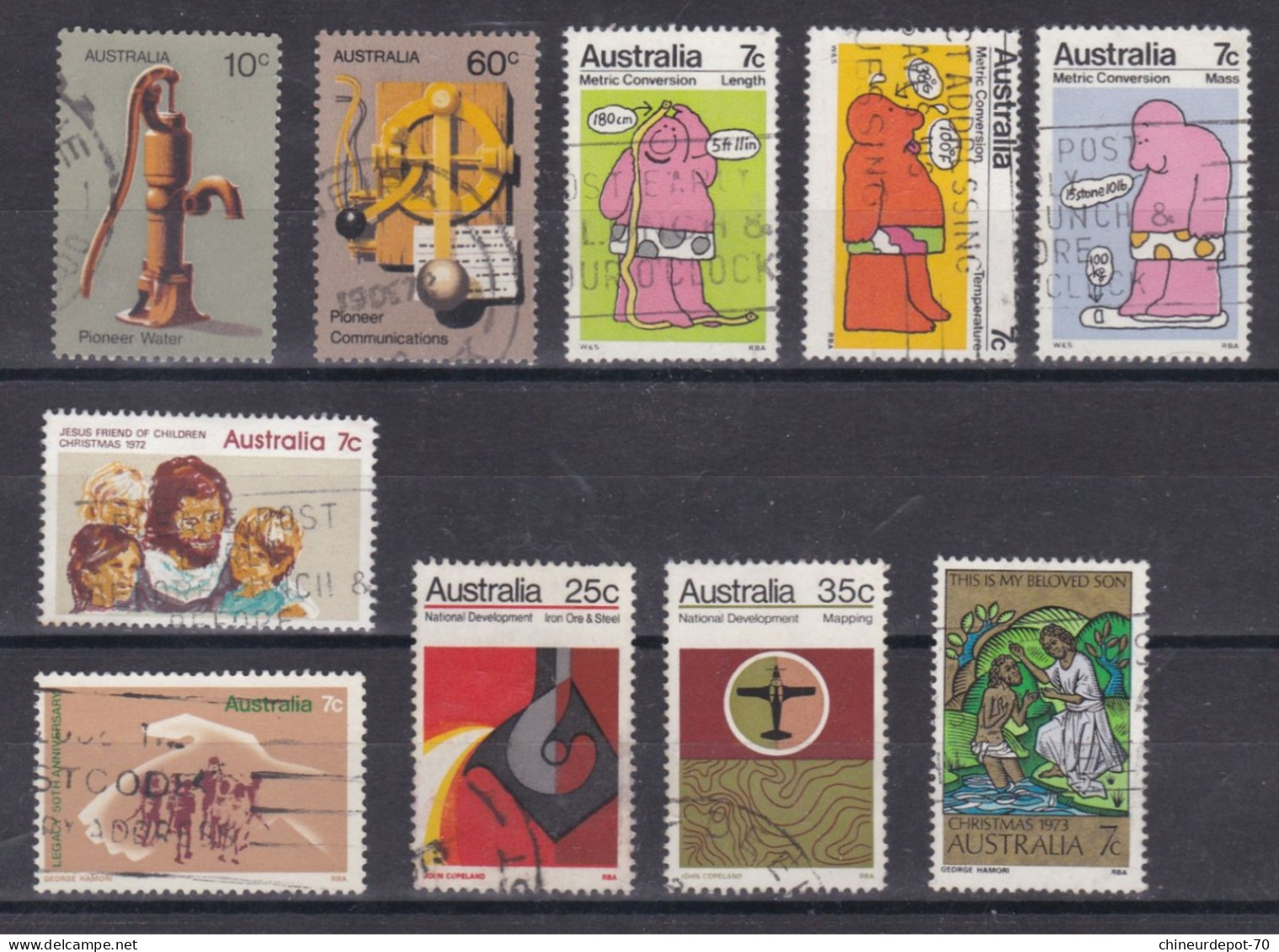 lot de timbres australie australia  Australien voir 10 photos