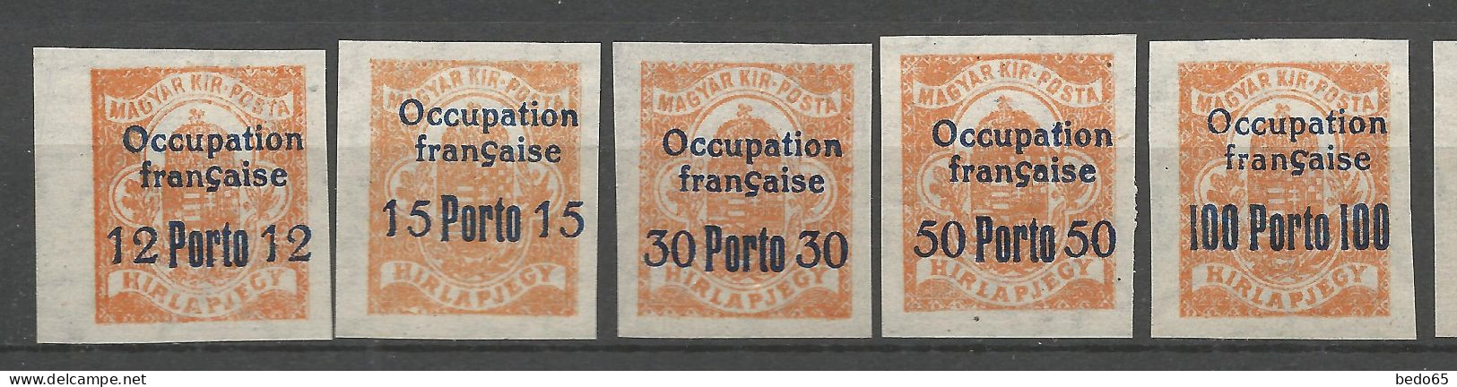 HONGRIE ( ARAD ) TAXE   N° 1 à 5 NEUF** LUXE SANS CHARNIERE / Hingeless / MNH - Autres & Non Classés