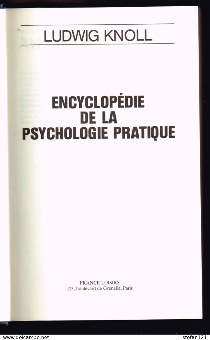 Encyclopédie De La Psychologie Pratique - Ludwig Knoll - 1980 - 342 Pages 23 X 14,5 Cm - Woordenboeken