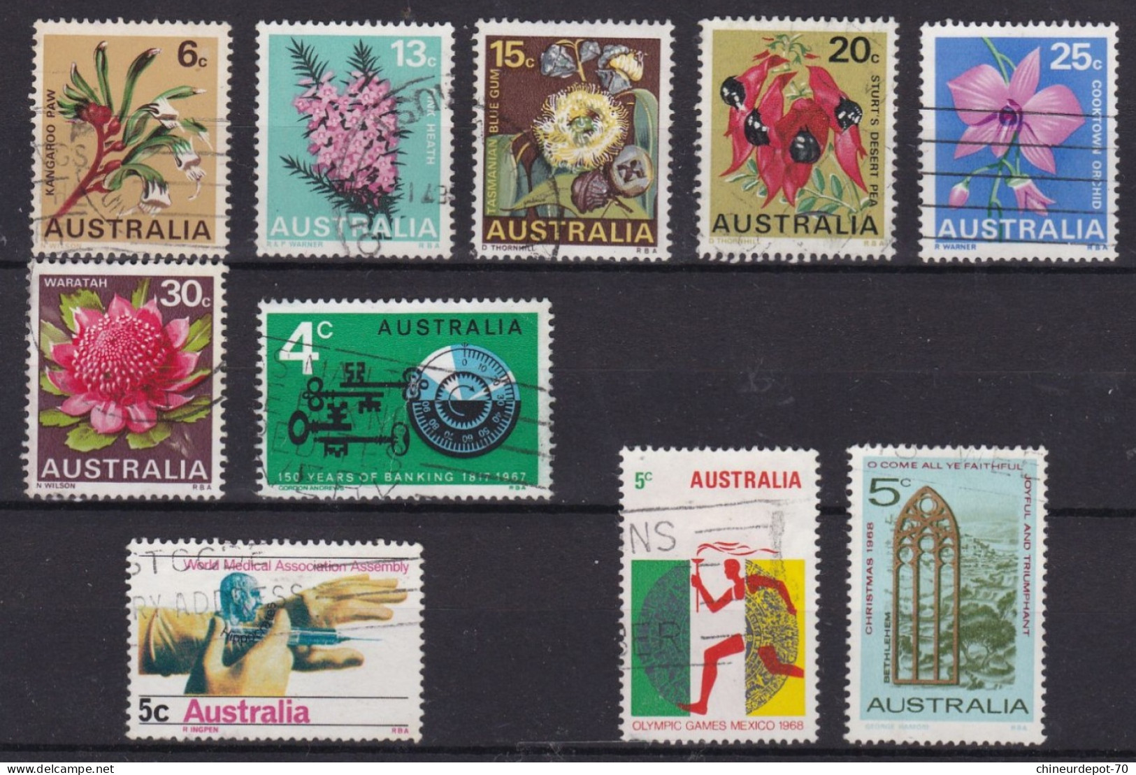 lot de timbres australie australia  Australien voir 10 photos