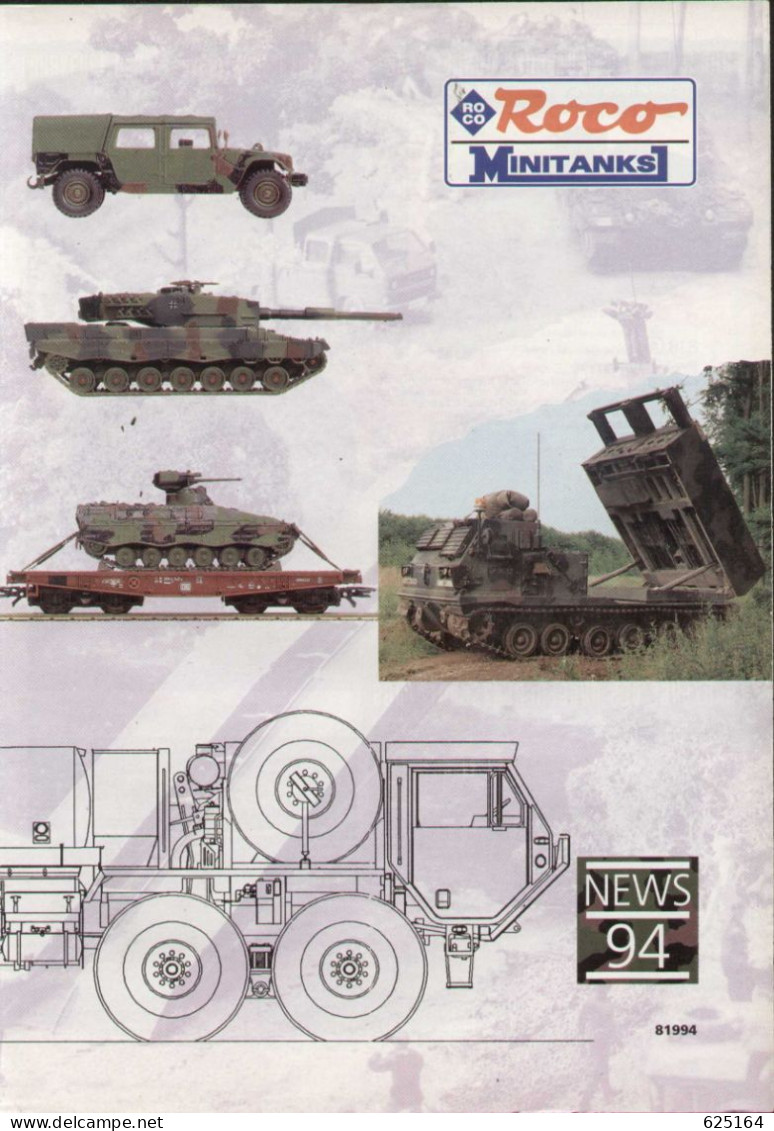 Catalogue ROCO Minitanks 1994 News Neuheiten - En Allemand, Anglais Et Français - Deutsch