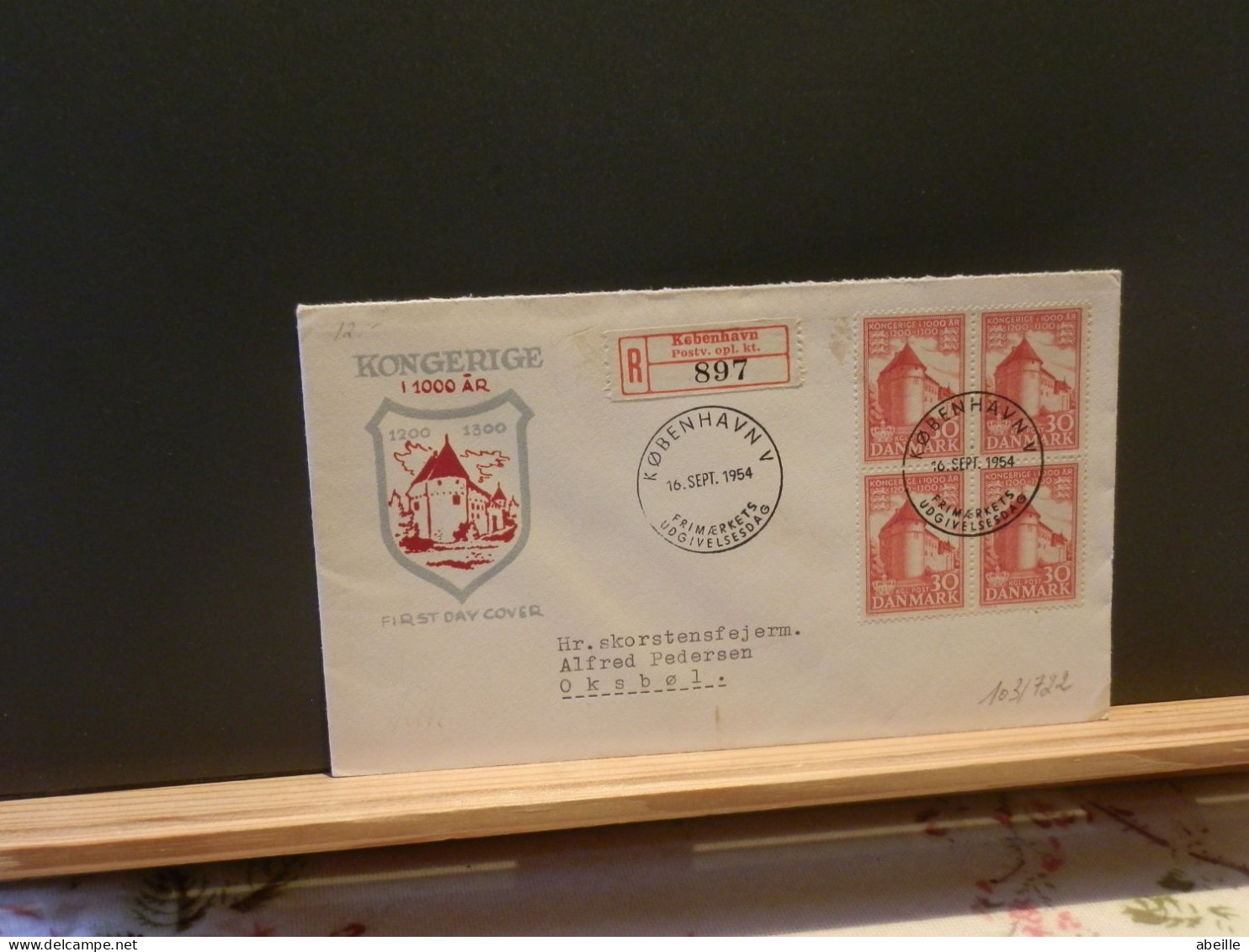 103/722 LETTRE RECOMM.  DANMARK 1954 - Storia Postale