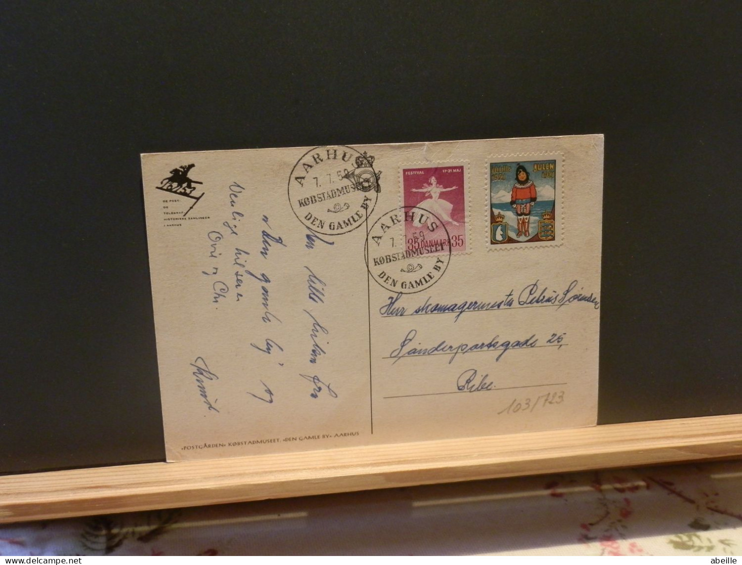 103/723 CP   DANMARK 1959 AVEC VIGNETTE - Lettres & Documents