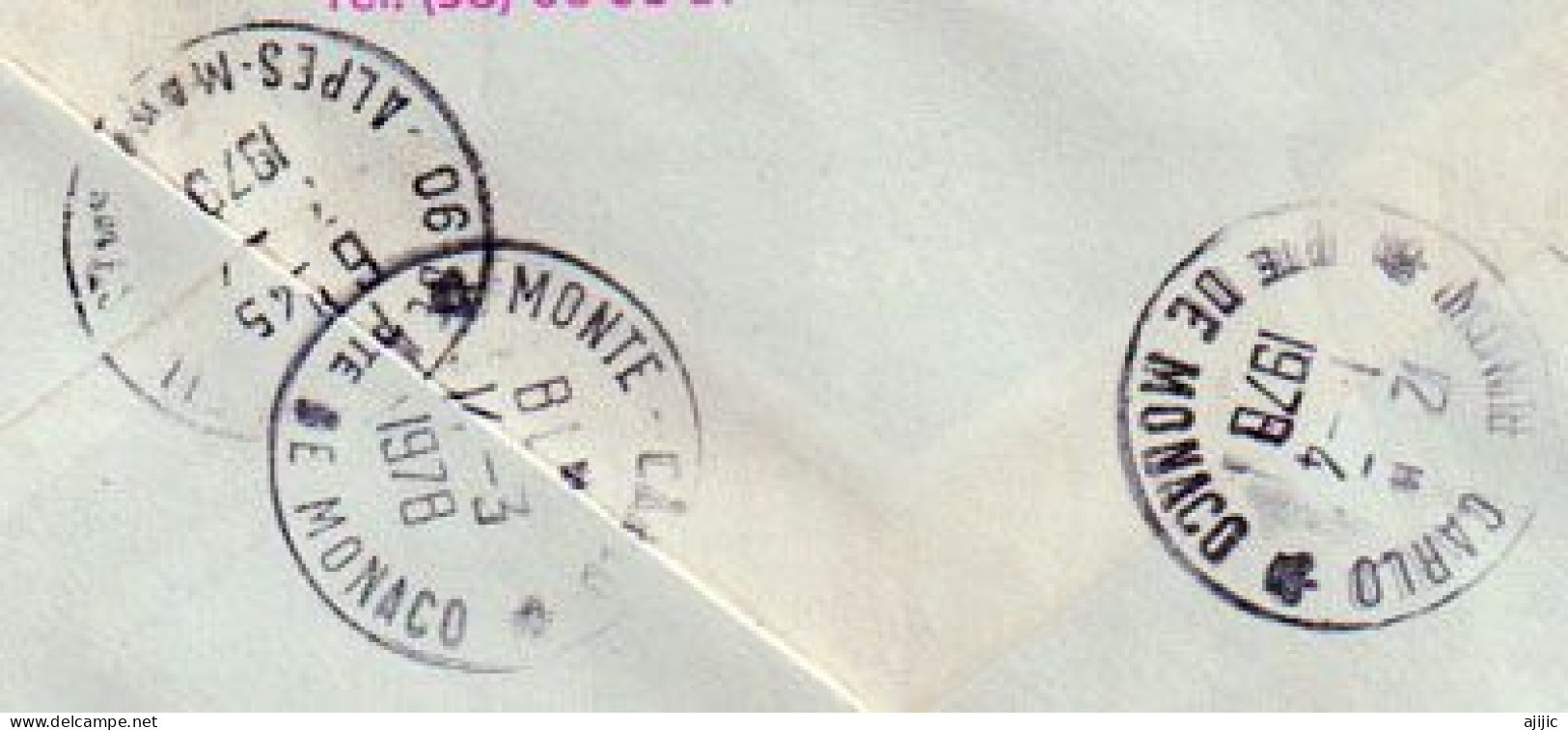 Lettre Recommadée Poste Aérienne Nr 48  (OTARIE) Dumont D'Urville,adressée MONTE-CARLO 1977. Deux Photos - Antarktischen Tierwelt