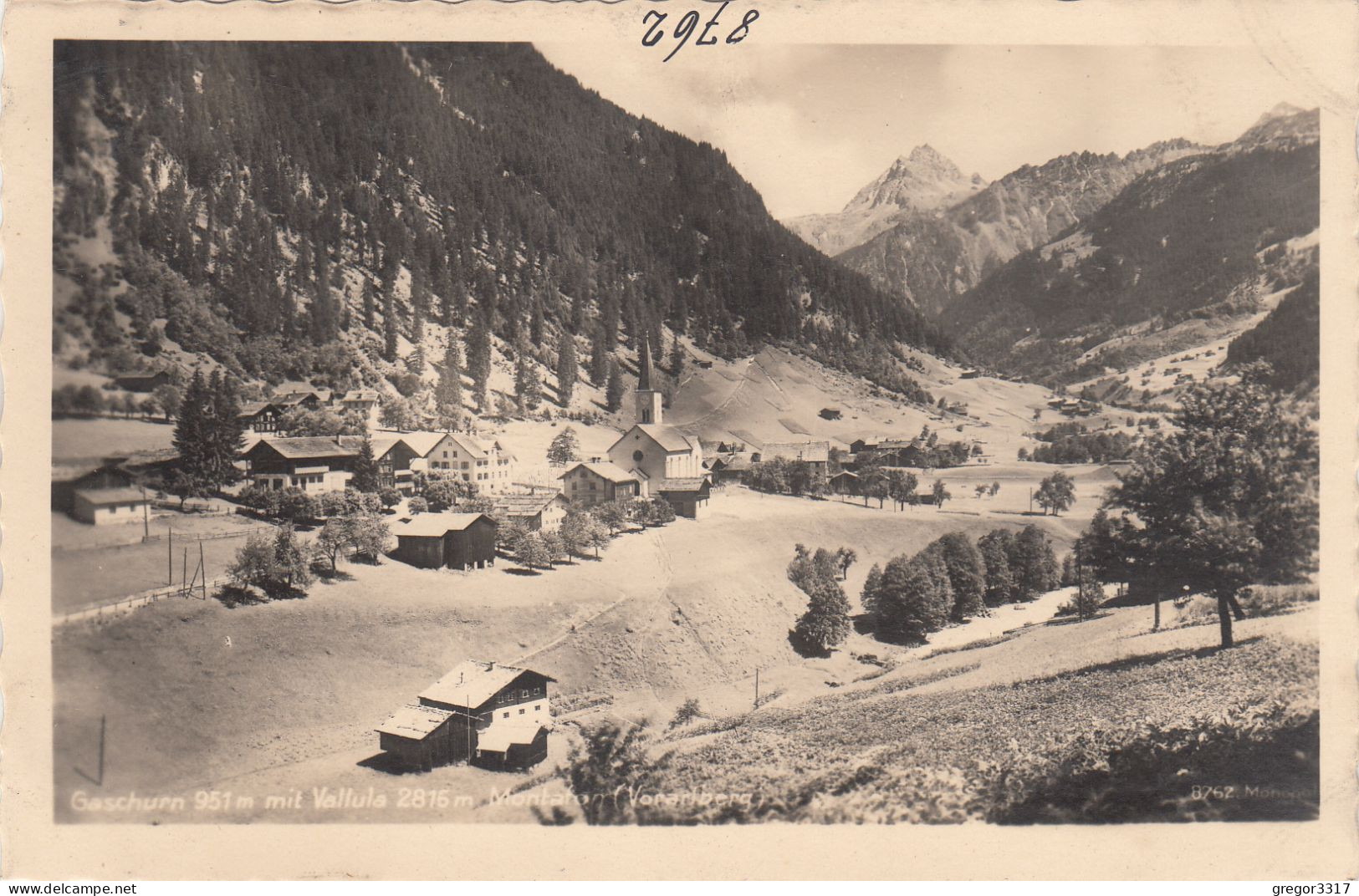 E146) GASCHURN Mit Vallüla MONTAFON - Vorarlberg Häuser Straße Kirche Berge - Gaschurn