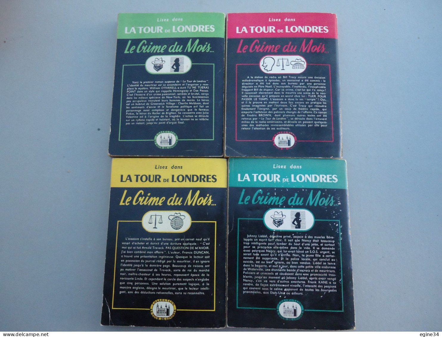 Lot 10 Vol. Nicholson & Watson Collection La Tour De Londres - Nos 3, 19, 20, 28, 32, 37, 43, 50, 51, 52. 1947à 1950 - Loten Van Boeken