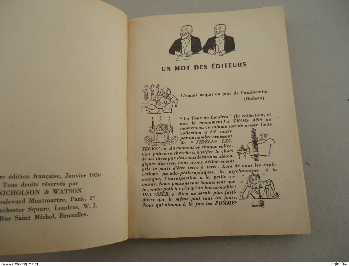 Lot 10 vol. Nicholson & Watson Collection La Tour de Londres - nos 3, 19, 20, 28, 32, 37, 43, 50, 51, 52. 1947à 1950