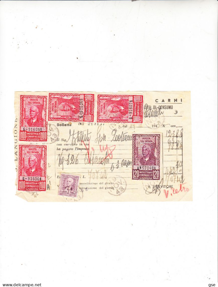 1943 - Documento Commerciale - Revenue Stamps