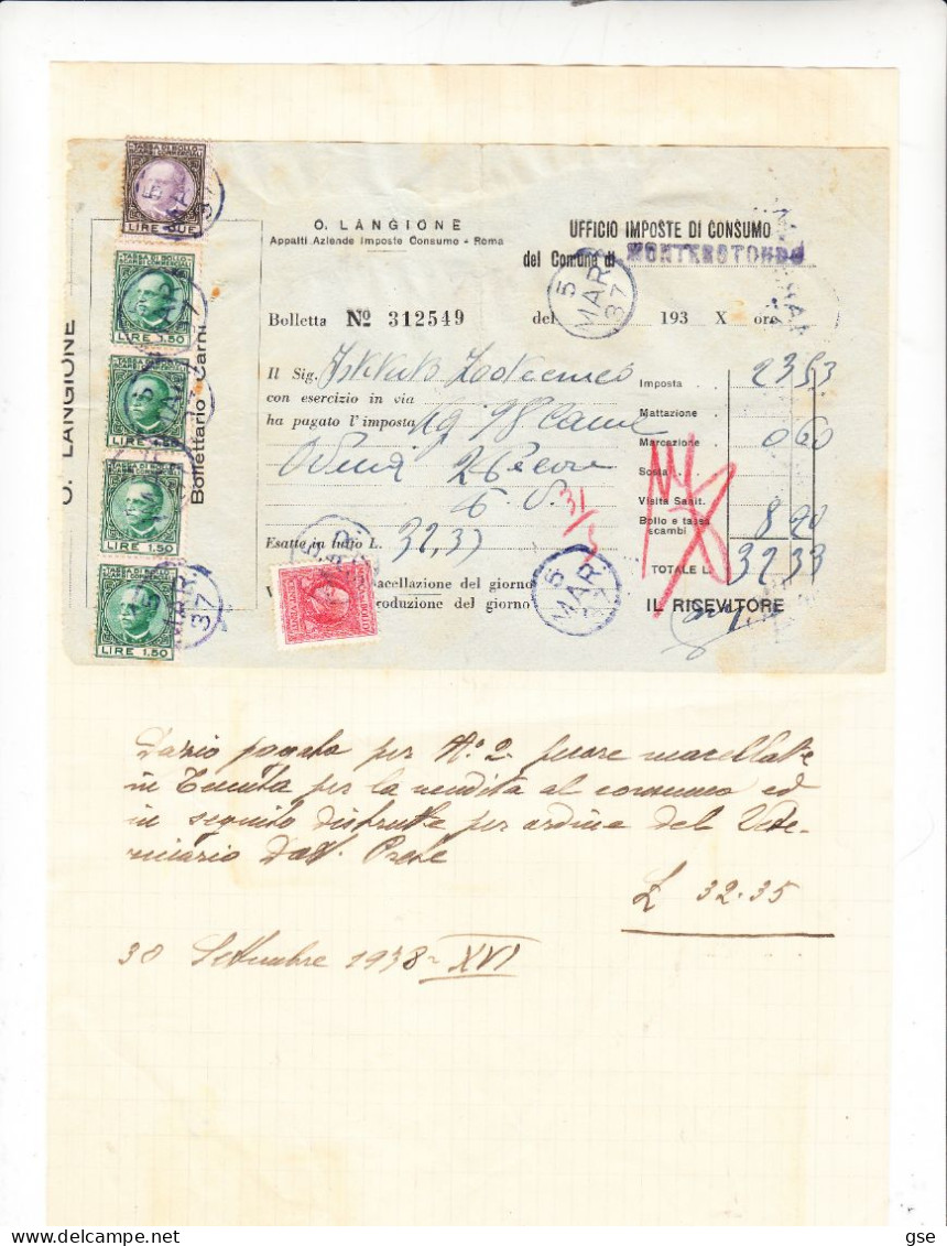 1937 - Documento Commerciale Con Tassa Di Scambio - Revenue Stamps