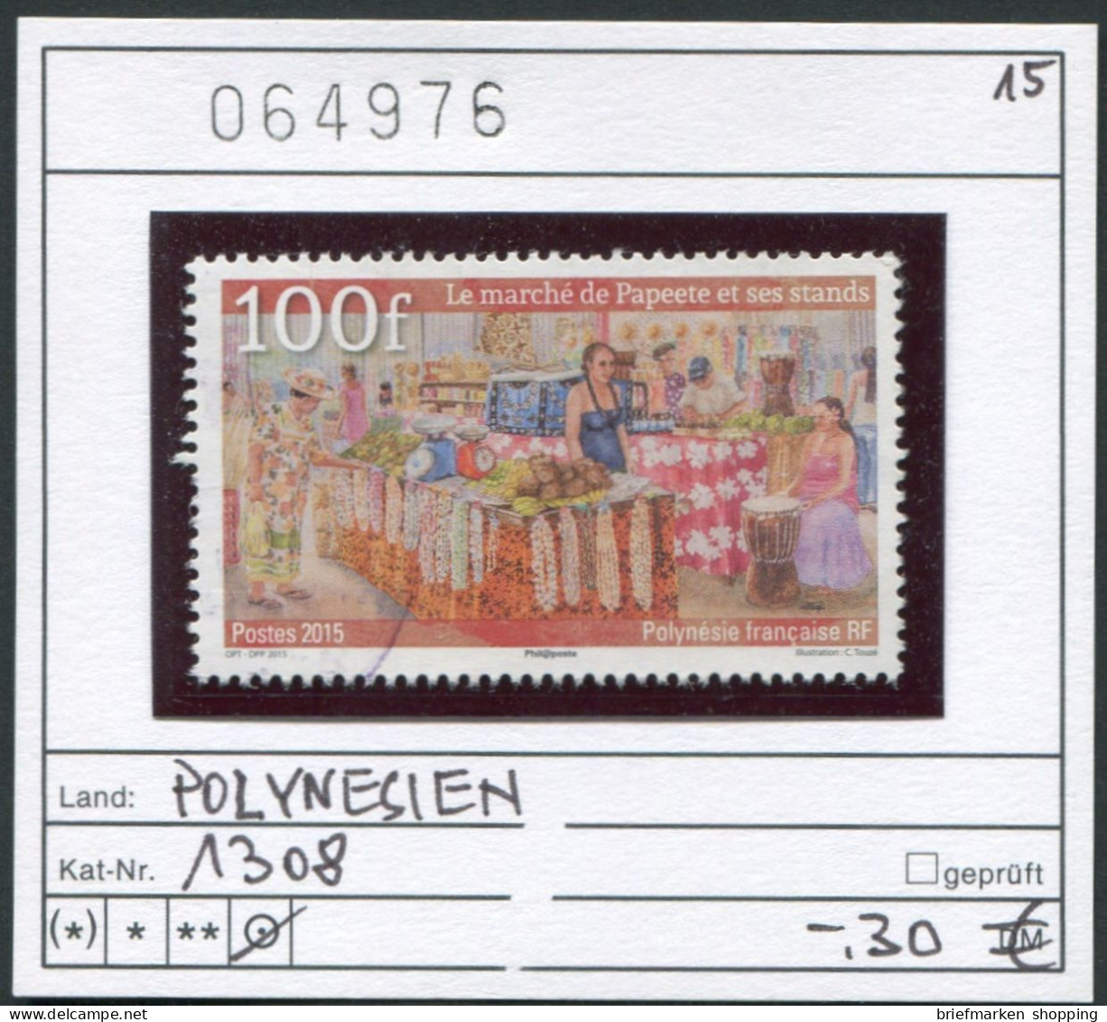 Frz. Polynesien 2015 - Polynésie Francaise 2015 - Michel 1308 - Oo Oblit. Used Gebruikt - Usados