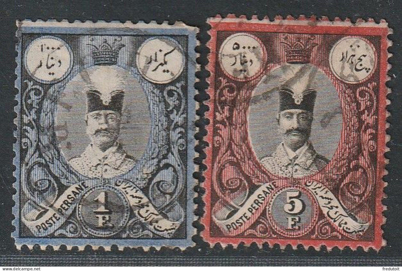 IRAN / PERSE - N°38/9 Obl (1882) Nasr Ed Din - Iran