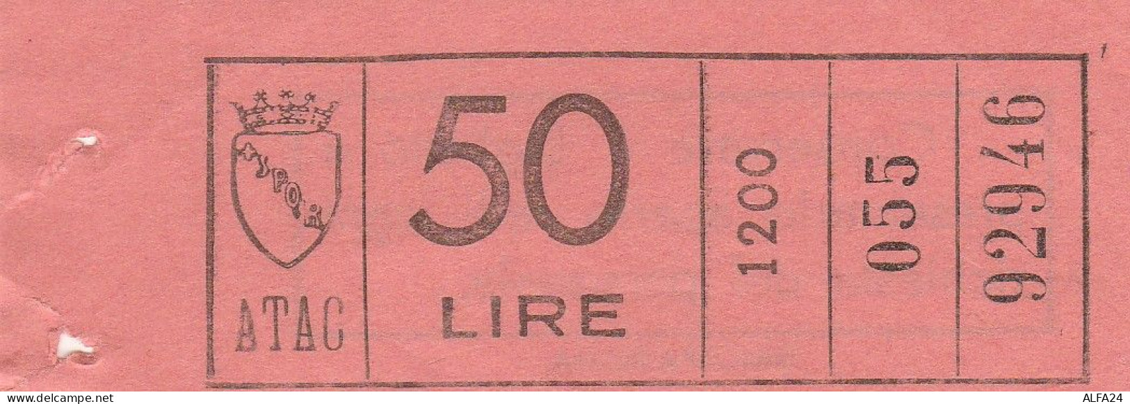 BIGLIETTO ROMA ATAC 50 LIRE ROSSO (UB217 - Europa