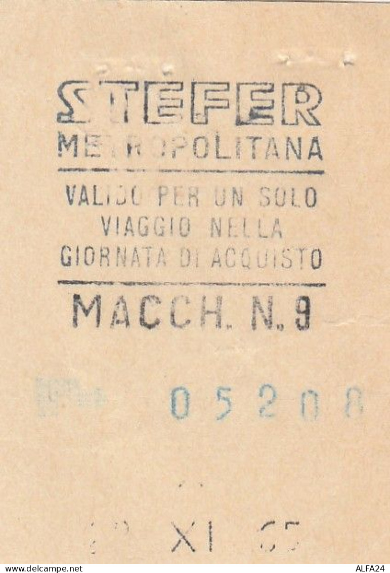 BIGLIETTO STEFER METROBOLITANA (UB125 - Europa