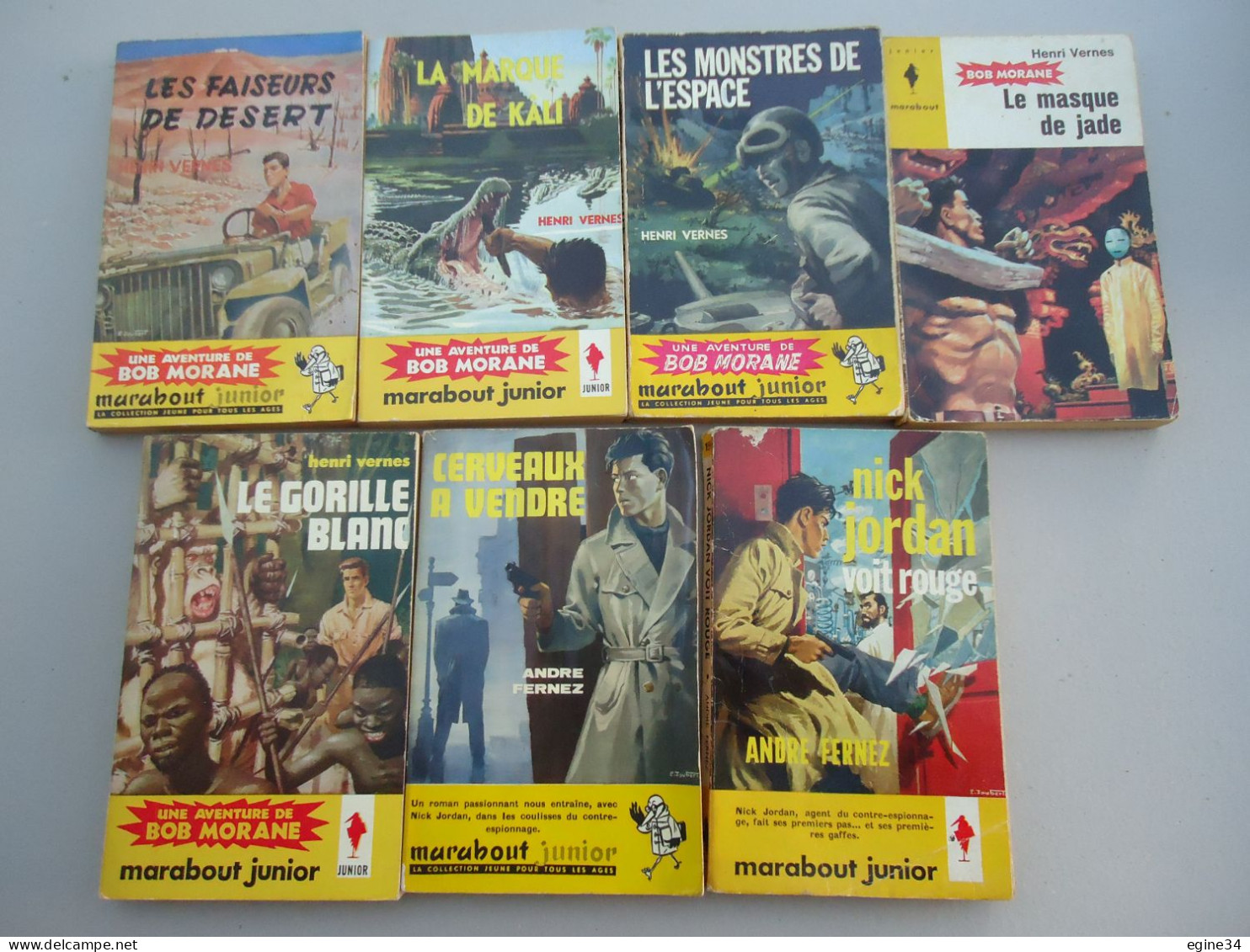 Lot 13 Vol. Marabout Junior - Henri Vernes - Bob Morane - Nos 42, 74, 86, 90, 138, 148, 159, 185, 222, 270, 282, 286, 2 - Marabout Junior