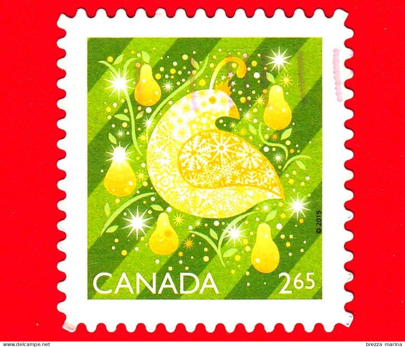 CANADA - Usato - 2019 - Natale - Pernice E Pere - Partridge And Pears - 2.65 - Used Stamps