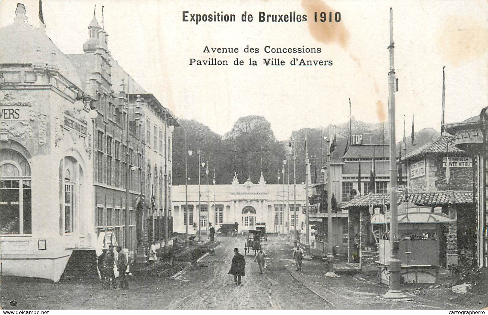 Exposition De Bruxelles 1910 Avenue Des Concessions Ville D`Anvers - Feste, Eventi