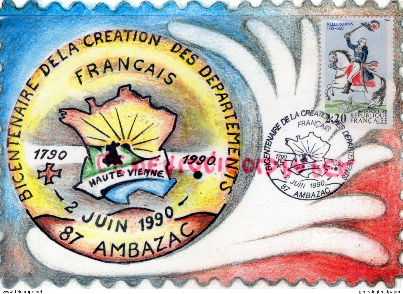 87- AMBAZAC - 5 BOURSE EXPO CARTES POSTALES-BICENTENAIRE CREATION DES CANTONS-HAUTE VIENNE 1790-1990 - Ambazac