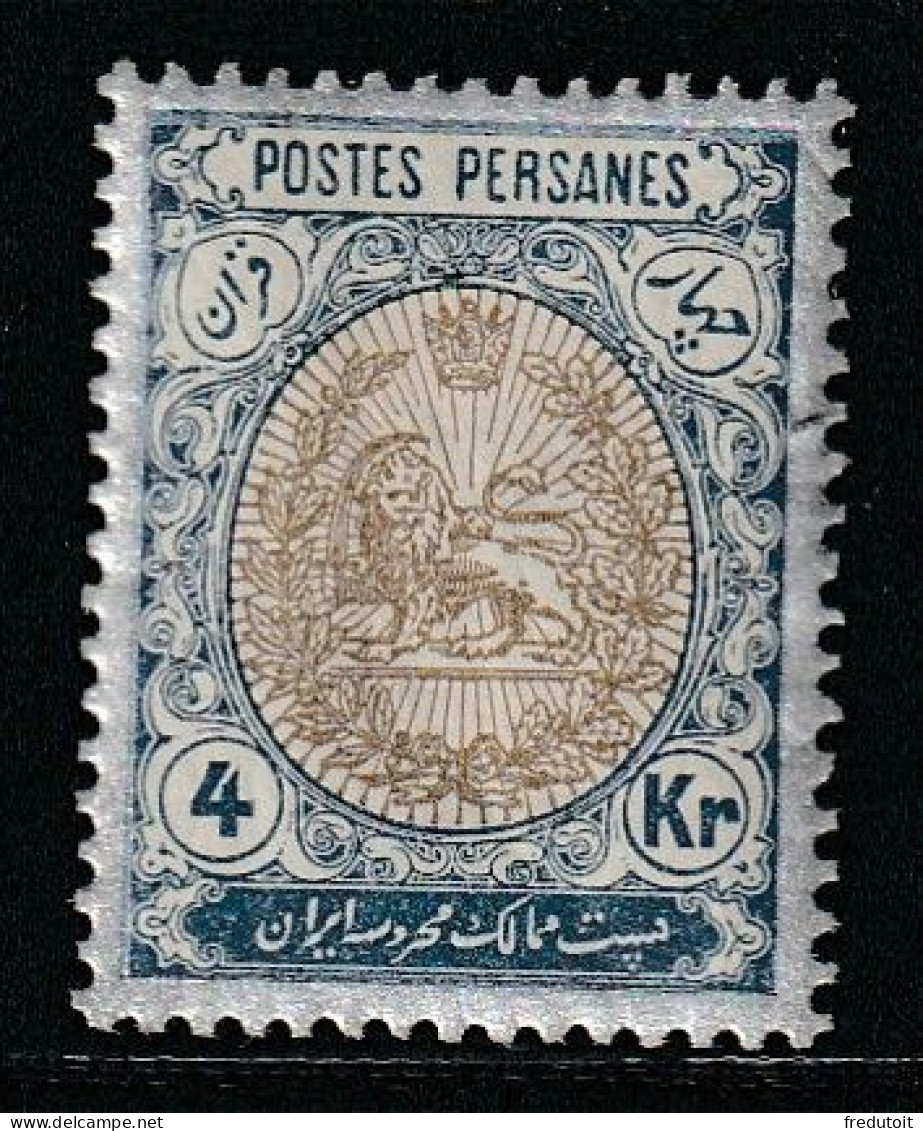 IRAN / PERSE - N°280 * (1909) Armoiries : 4k Bleu Et Bistre-olive - Iran