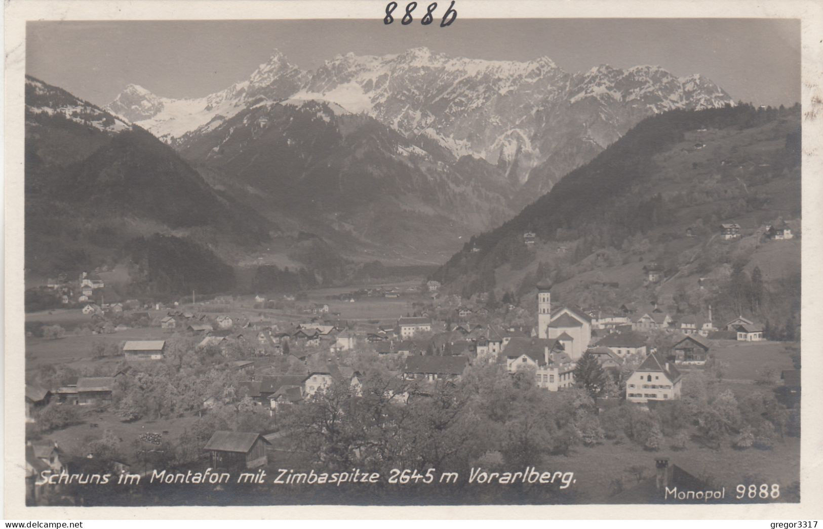 E159) SCHRUNS Im Montafon Mit Zimbaspitze 2645m - Voarlberg - Kirche Häuser ALT ! - Schruns