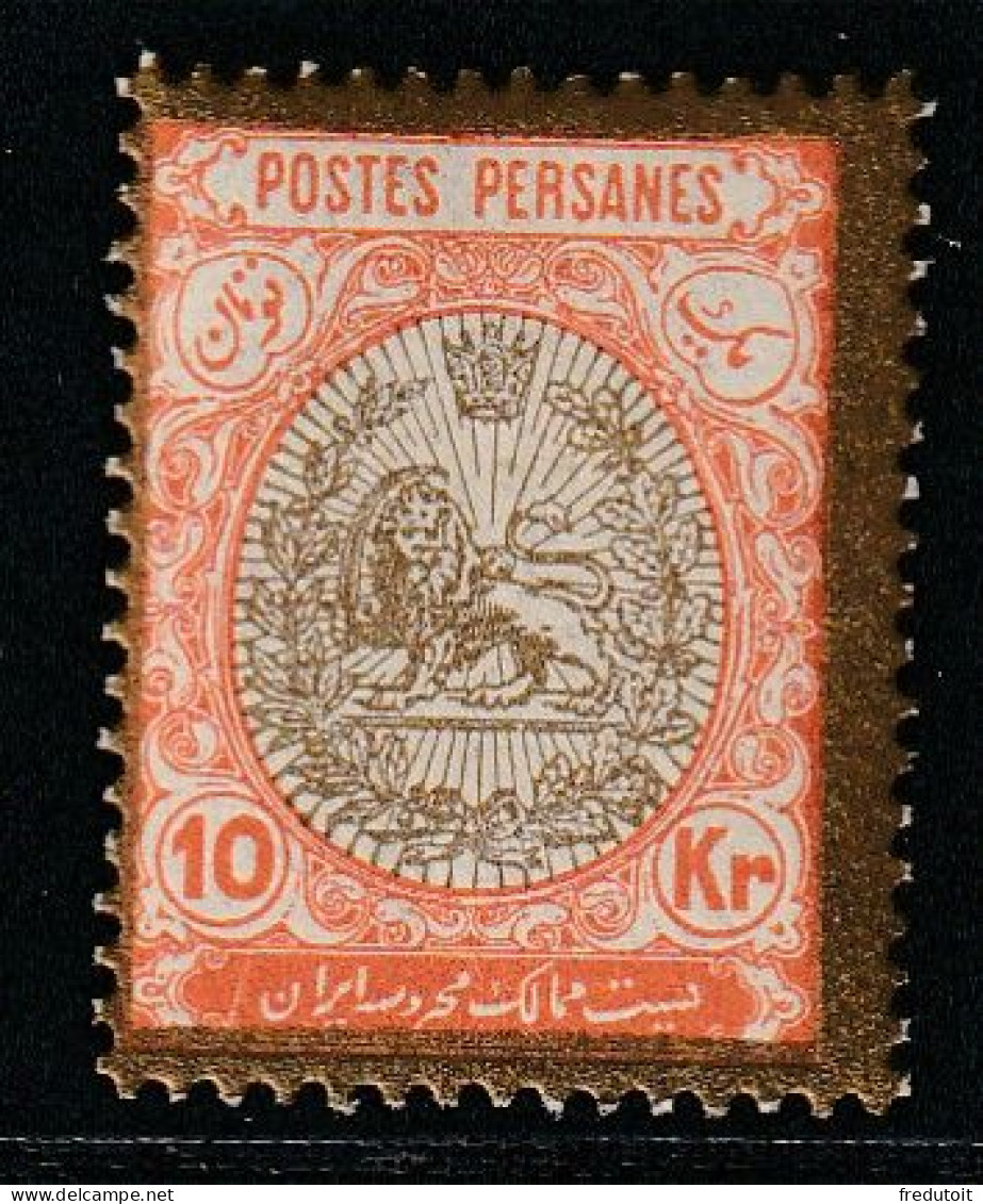 IRAN / PERSE - N°282 * (1909) Armoiries : 10k Rouge-orange Et Brun-olive - Iran
