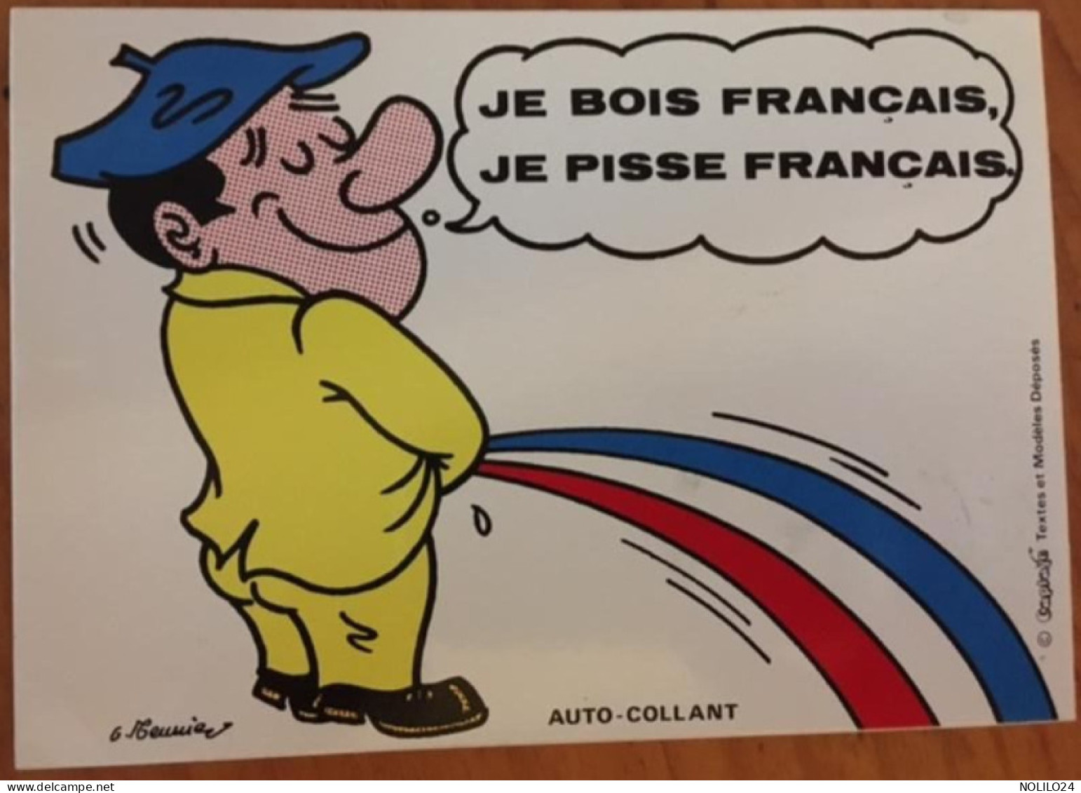 Cpm Auto-collant, Illustrateur, Signée G.Meunier, Humour "je Bois Français, Je Pisse Français" éd Caplain - Meunier, G.