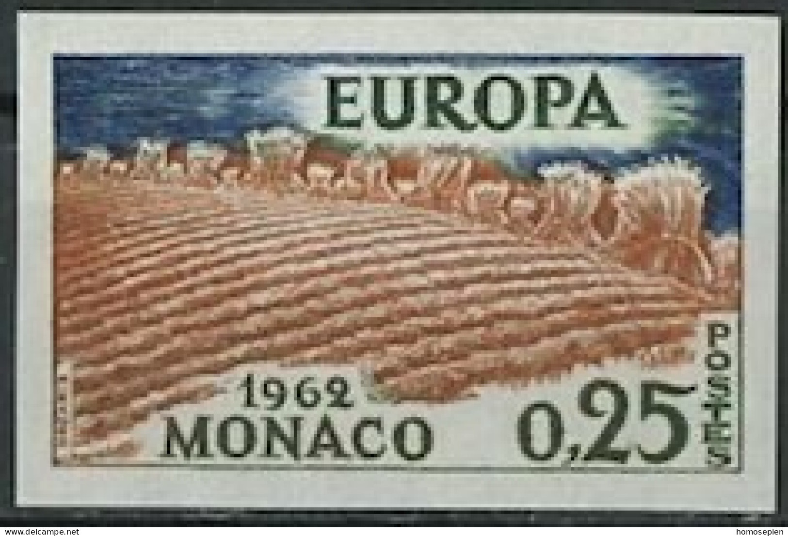 Europa CEPT 1962 Monaco Y&T N°571a - Michel N°695U *** - 25c EUROPA - Non Dentelé - 1962