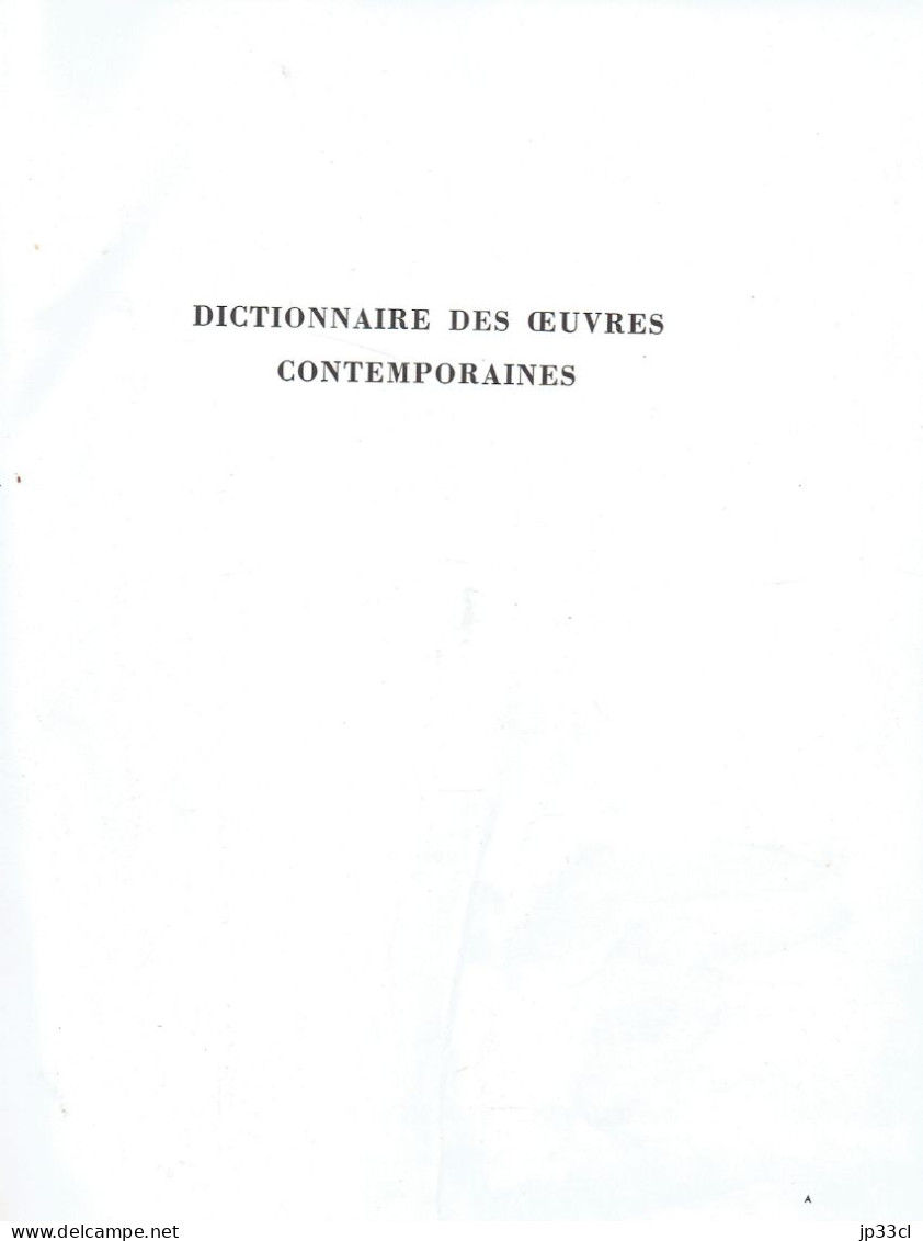 Dictionnaire Des Oeuvres Contemporaines De Tous Les Pays (Collectif, 1968, 766 Pages) - Dictionnaires