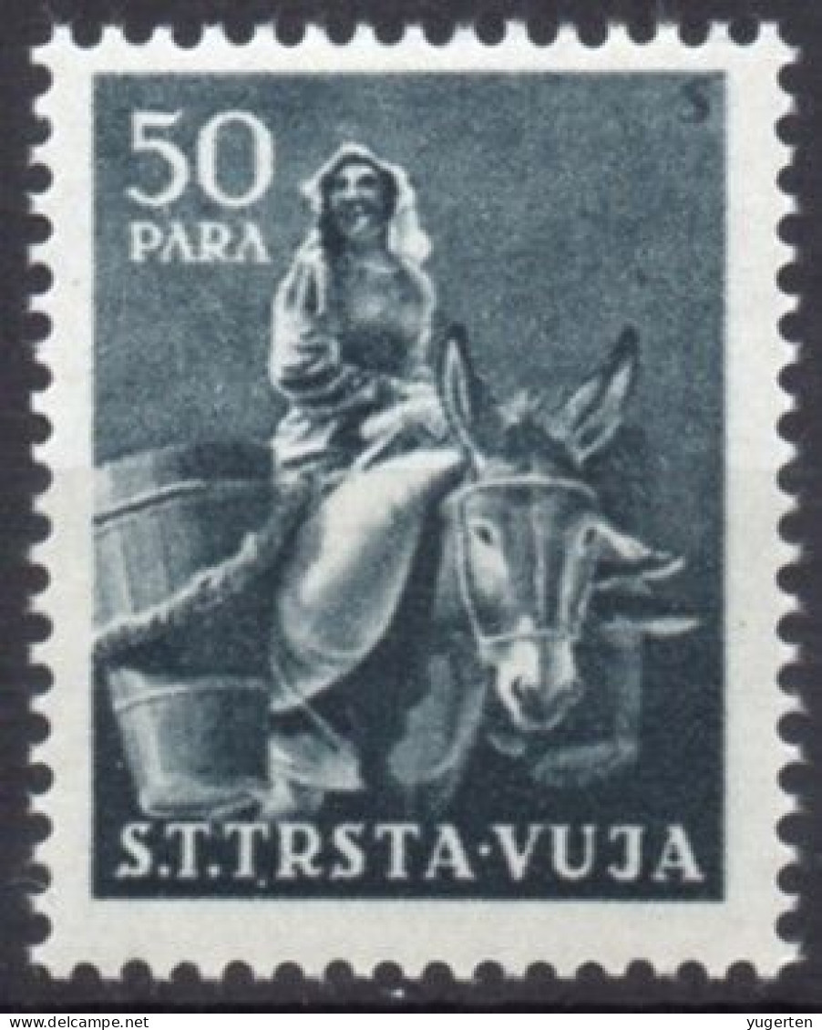 YUGOSLAVIA TRIESTE B - 1951 - 1v - MNH - Ane - Anes - Donkey - Donkeys - Esel - Esels - Burro - Burros - Asino - Asini - Esel