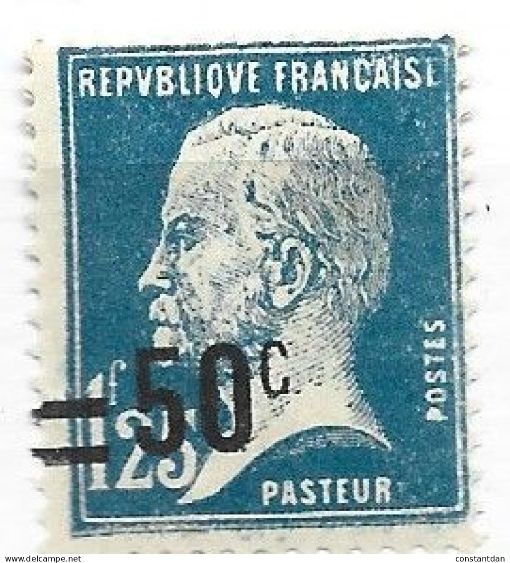 FRANCE N°219 50C S 75 BLEU TYPE PASTEUR BARRES DEPLACEES NEUF SANS CHARNIERE - Neufs