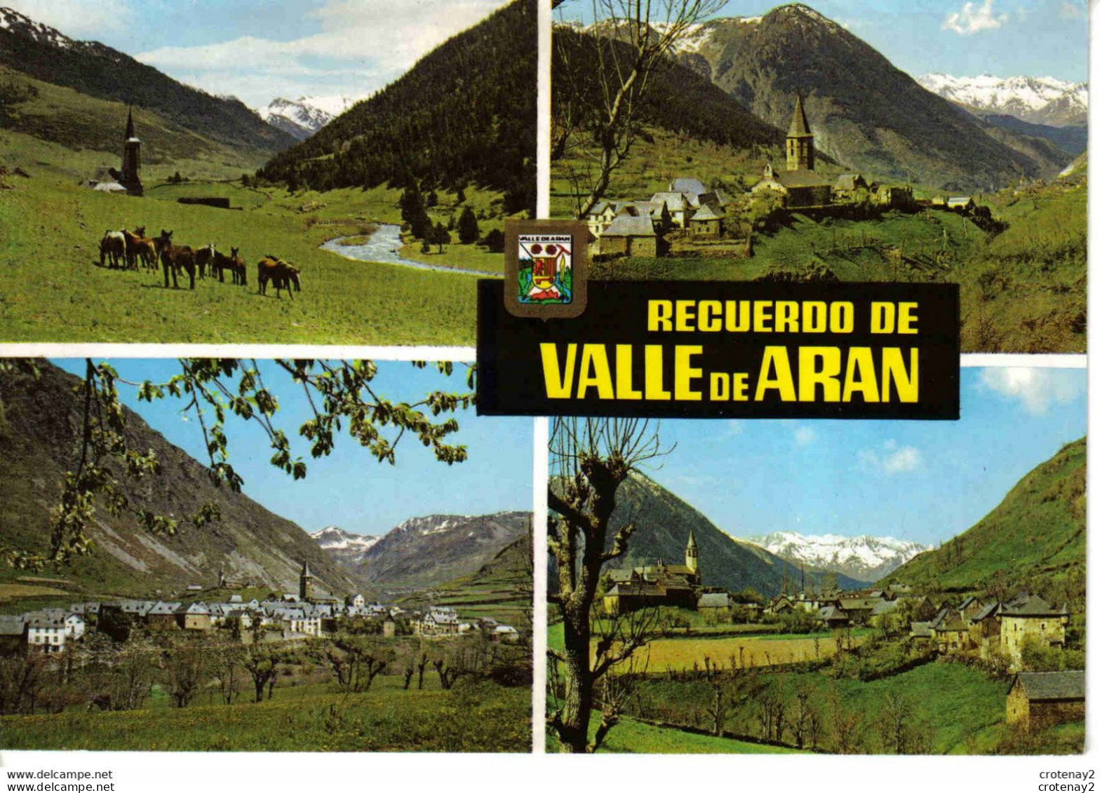 Pirineu Catala Lleida N°36 Recuerdo De Vall De Aran En 4 Vues De 1992 Chevaux - Lérida