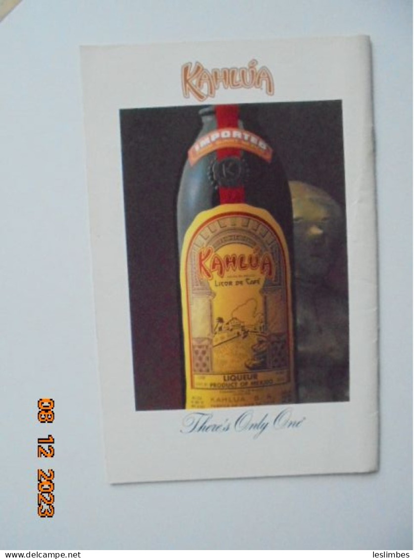 Kahlua Recipe Book - Maidstone Wine & Spirits Inc. 1986 - Nordamerika