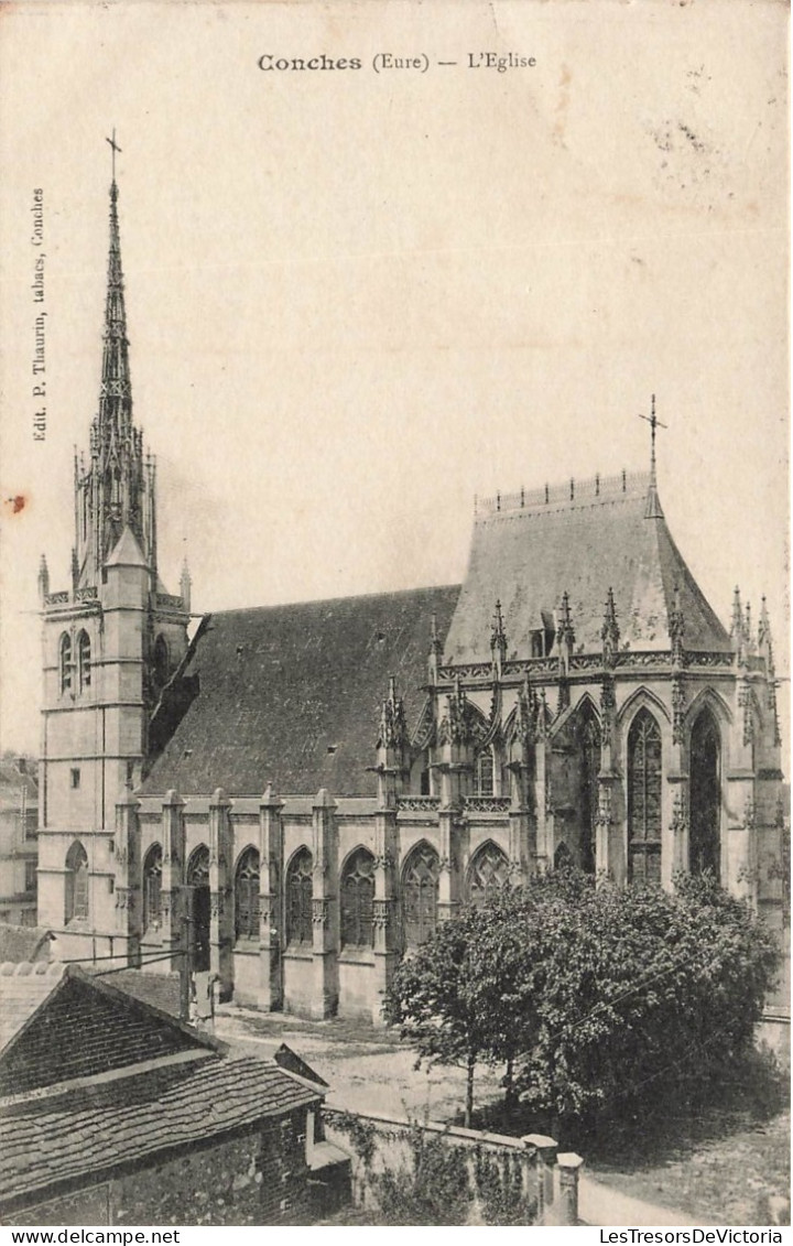 FRANCE - Conches - L'église - Carte Postale Ancienne - Conches-en-Ouche