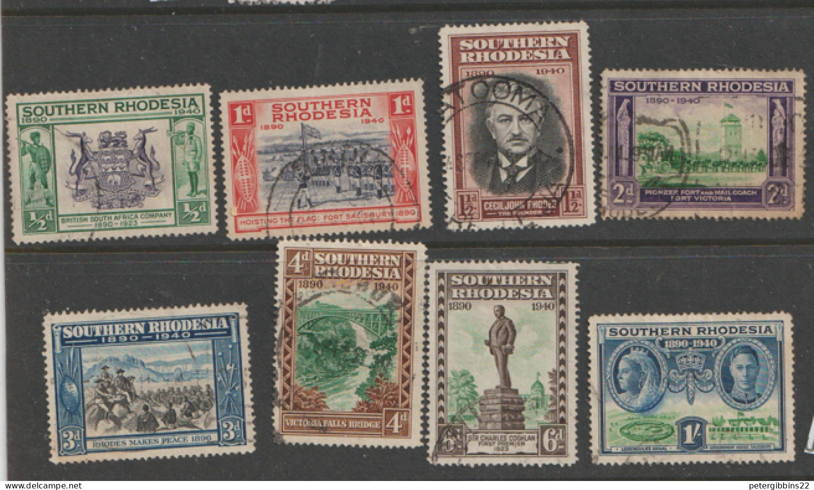 Southern  Rhodesia  1940  SG 53-60   Golden Jubilee Fine Used - Southern Rhodesia (...-1964)