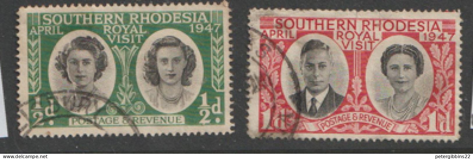 Southern  Rhodesia  1947  SG 62-3  Royal  Visit Fine Used - Southern Rhodesia (...-1964)