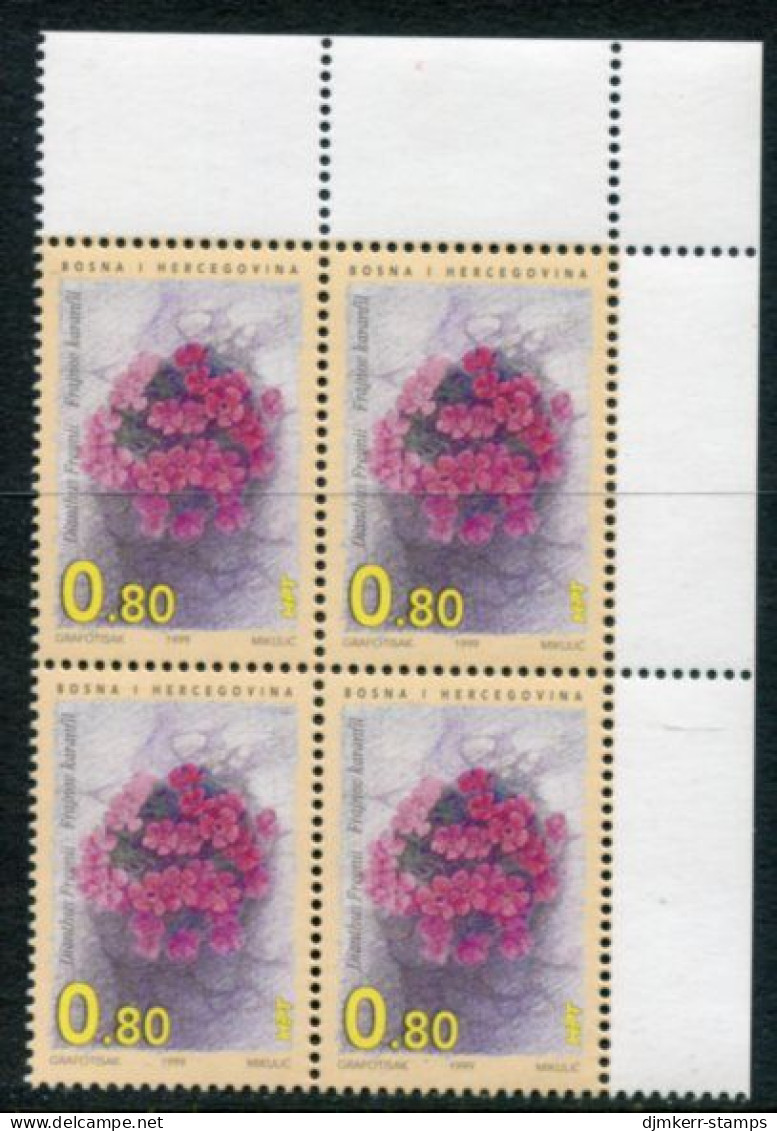 BOSNIA HERCEGOVINA (CROAT) 1999 Flora: Dianthus  Block Of 4 MNH / **.  Michel 53 - Bosnië En Herzegovina