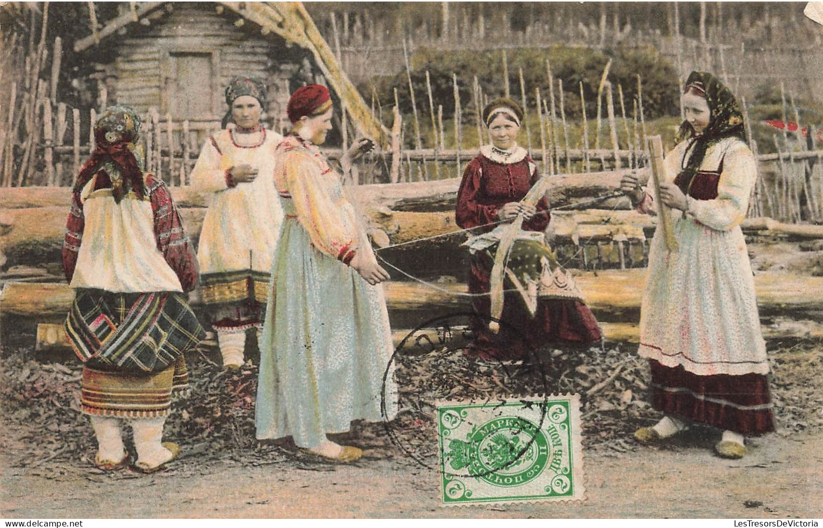 FOLKLORE - Costumes - Types De Gouv De Kalouga - Tenues Traditionnelles - Paysannes - Colorisé - Carte Postale Ancienne - Trachten