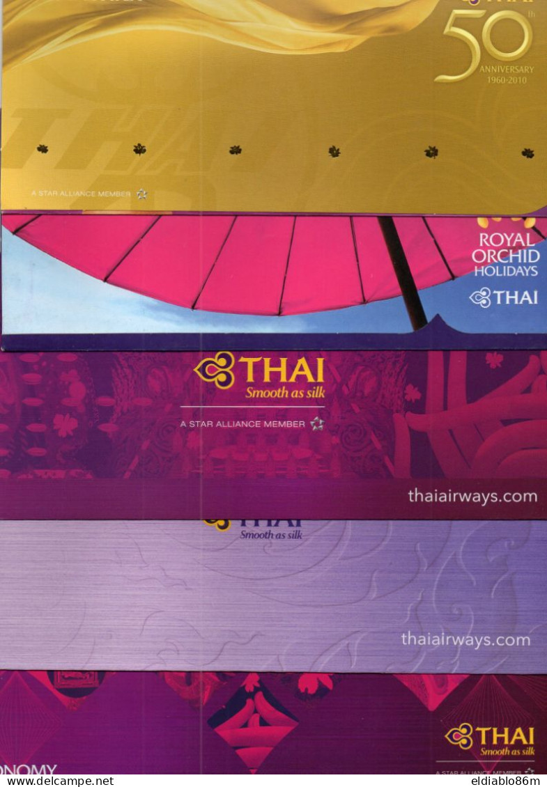 THAI AIRWAYS - LOT 5 BOARDING PASS HOLDER ECONOMY BUSINESS (NO TICKET, ONLY HOLDER) - Altri & Non Classificati