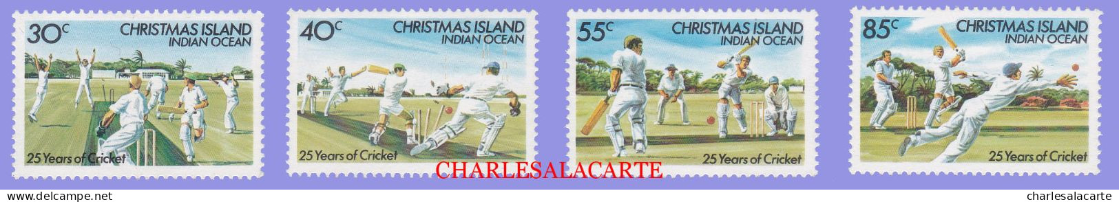 CHRISTMAS ISLAND 1984  CRICKET  SG 190-193  U.M. - Christmas Island